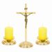 image:Image Souprava oltářní - kříž + svíce (mosaz)